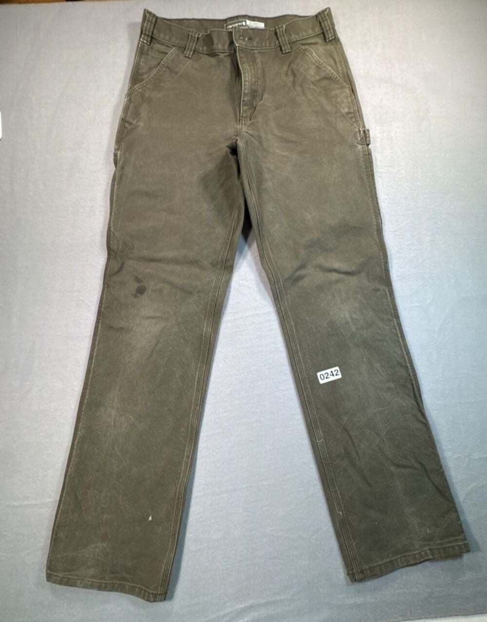 Carhartt Workwear Olive Green Canvas Carpenter Dungaree Pants